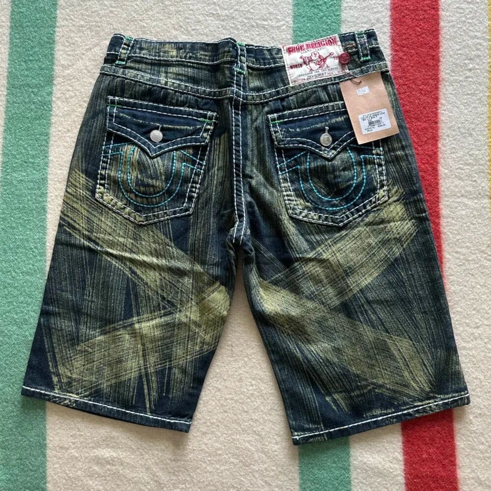 Vintage True Religion Made In USA Joey Super T Jean Shorts Jorts Size 40X14